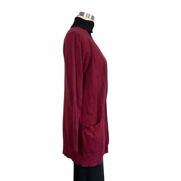 Vintage Cielo Burgundy Autumn Open Cardigan: Fall Winter Cardigan Sweater - Picture 4 of 6